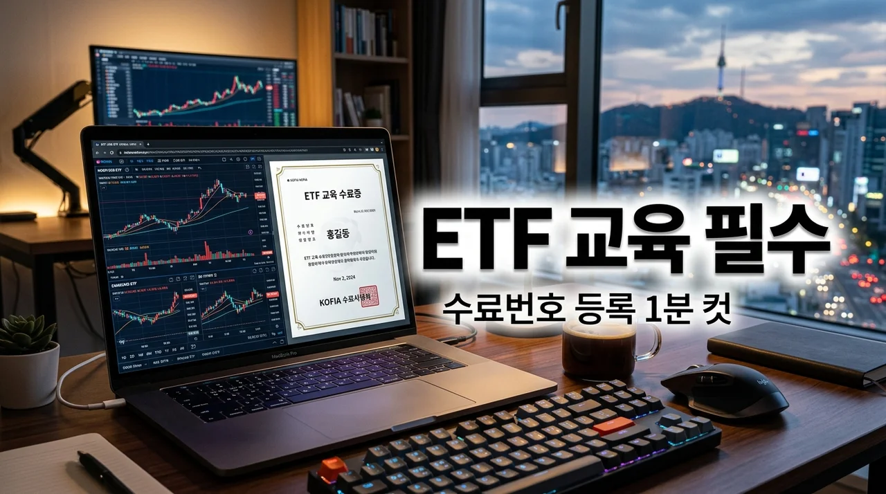 레버리지 ETF 교육 이수 방법 5단계: 사이트 접속 및 수료번호 등록 가이드